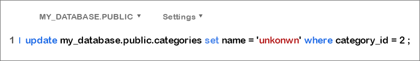 update database